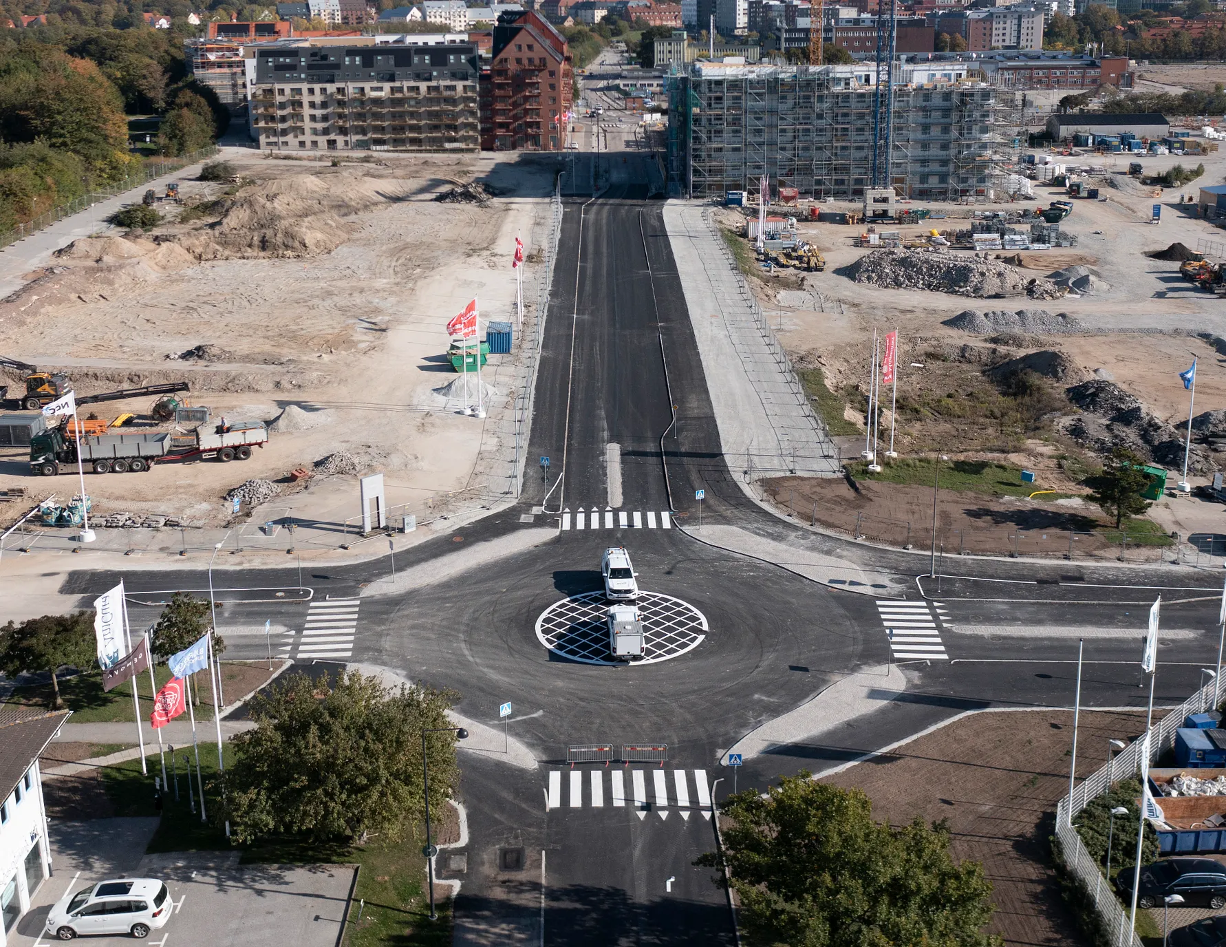 Rondellen på Öresundsvägen i den nya stadsdelen Västerbro.